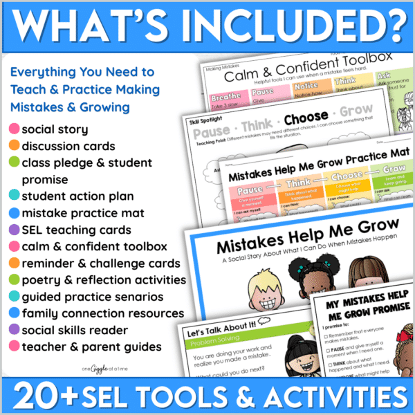 Making Mistakes Social Story & SEL Activities Making Mistakes Social Story & SEL Activities