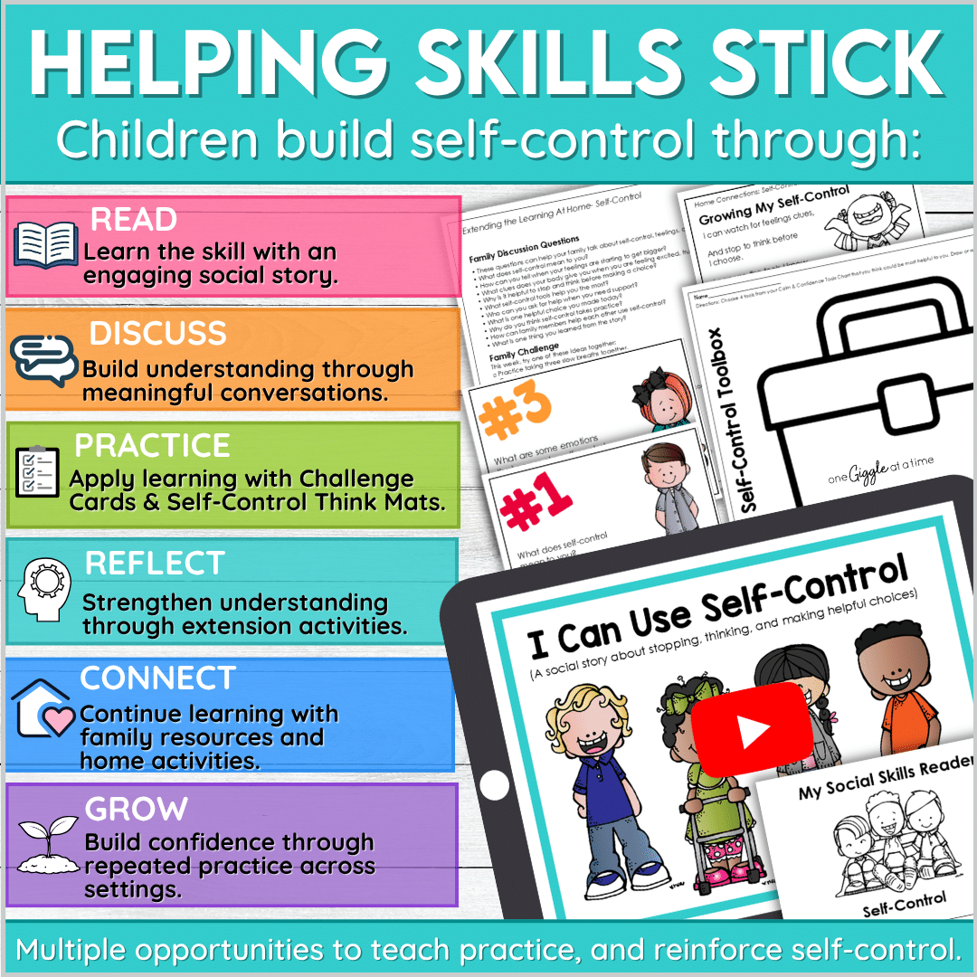 Self-Control Social Story SEL Activities Emotional Regulation Managing Behavior - Image 4