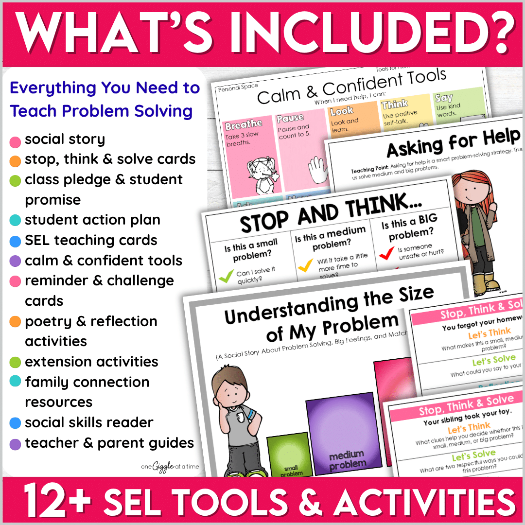 size of the problem social story and social skills activities k-2