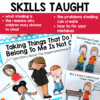 stealing social story and social skills activities skills taught