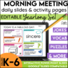 Morning Meeting Activities Editable Daily Morning Meeting Slides