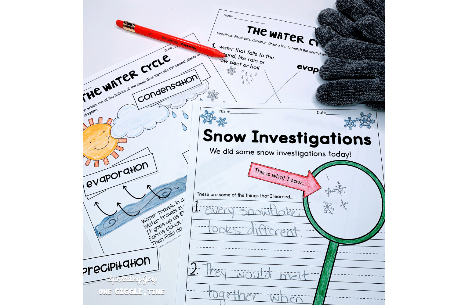 snow observation water cycle worksheets winter activities for the elementary classroom