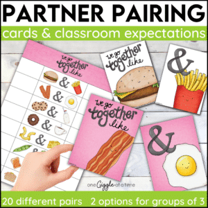Cooperative Learning Partner Pairing Cards