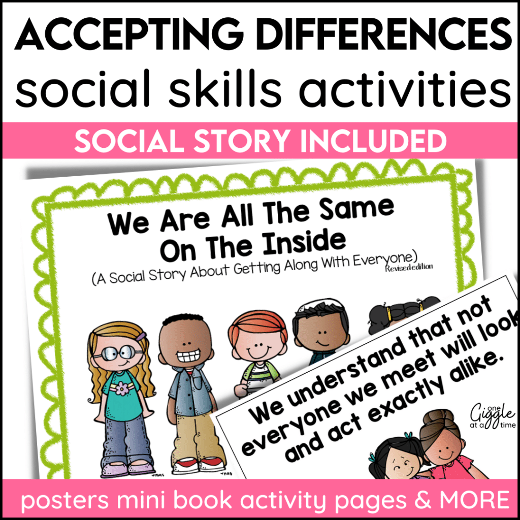 accepting differences social skills activities freebie