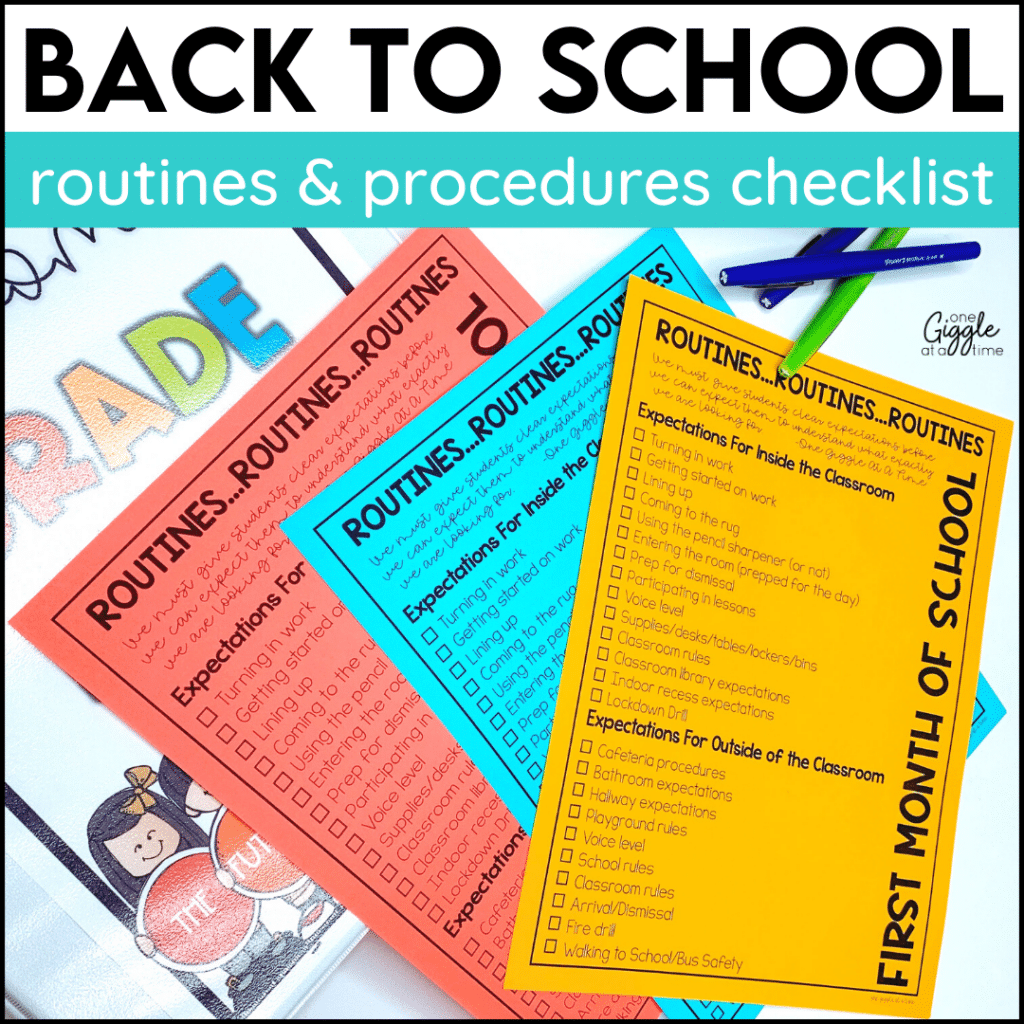 back to school routines and procedures checklist