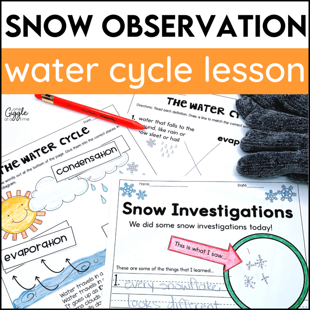 snow observation water cycle lesson freebie