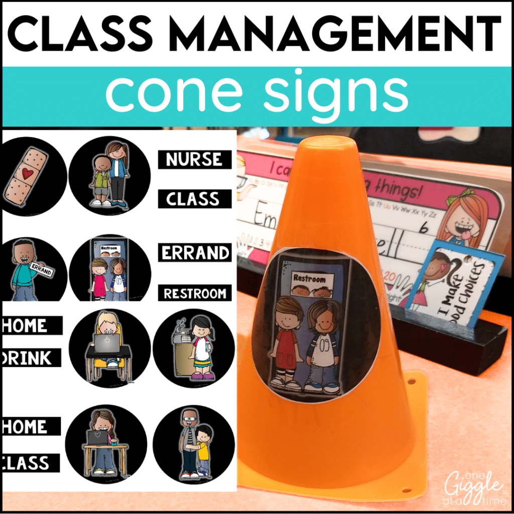 classroom management cone signs
