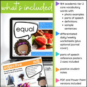 Academic Vocabulary Words for 1st Graders Tier 2  Core Vocabulary ESL ELL