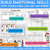 December SEL activities and Christmas social story highlighting benefits like recognizing feelings, using calming strategies, self-regulation, and coping skills.