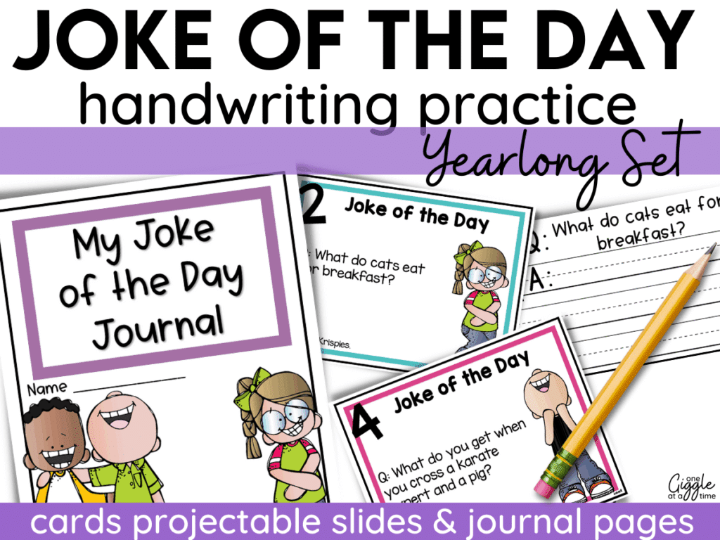 joke of the day handwriting practice yearlong set for elementary teachers