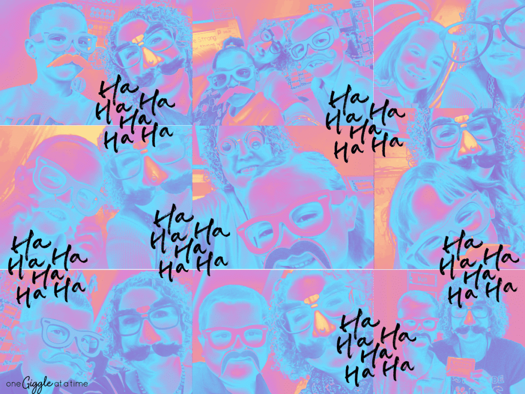 students and teacher acting silly