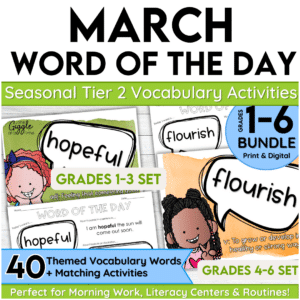 March Word of the Day BUNDLE Seasonal Tier 2 Vocabulary Activities