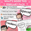February Word of the Day Seasonal Tier 2 Vocabulary Activities Grades 1–3 ESL