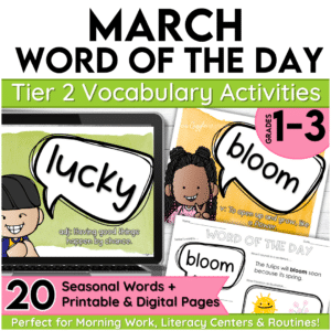 March Word of the Day Seasonal Tier 2 Vocabulary