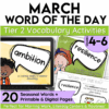 March Word of the Day Seasonal Tier 2 Vocabulary Activities Grades 4–6 ESL ELL