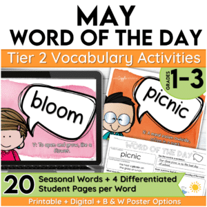 may word of the day vocabulary grades 1-3