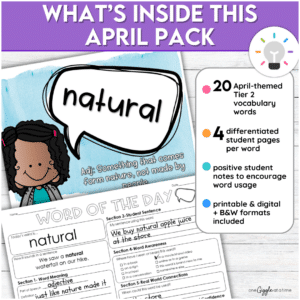 april word of the day tier 2 vocabulary grades 4-6