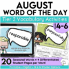 august word of the day add on pack grades 4-6