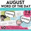 august word of the day bundle grades 1-6