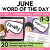 June Word of the Day Vocabulary Add on Pack 1-3