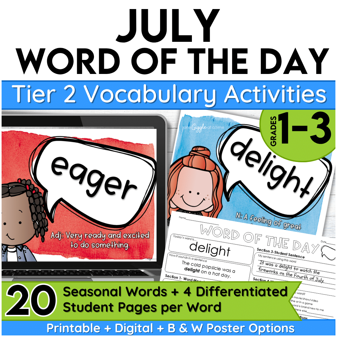 july word of the day add on pack grades 1-3