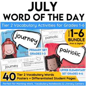 July Word of the Day Vocabulary Bundle