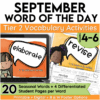 September Word of the Day Add on Pack grades 4-6