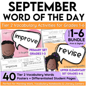 September Word of the Day Bundle grades 1-6