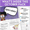 October Word of the Day Vocabulary add on Pack for Grades 4-6