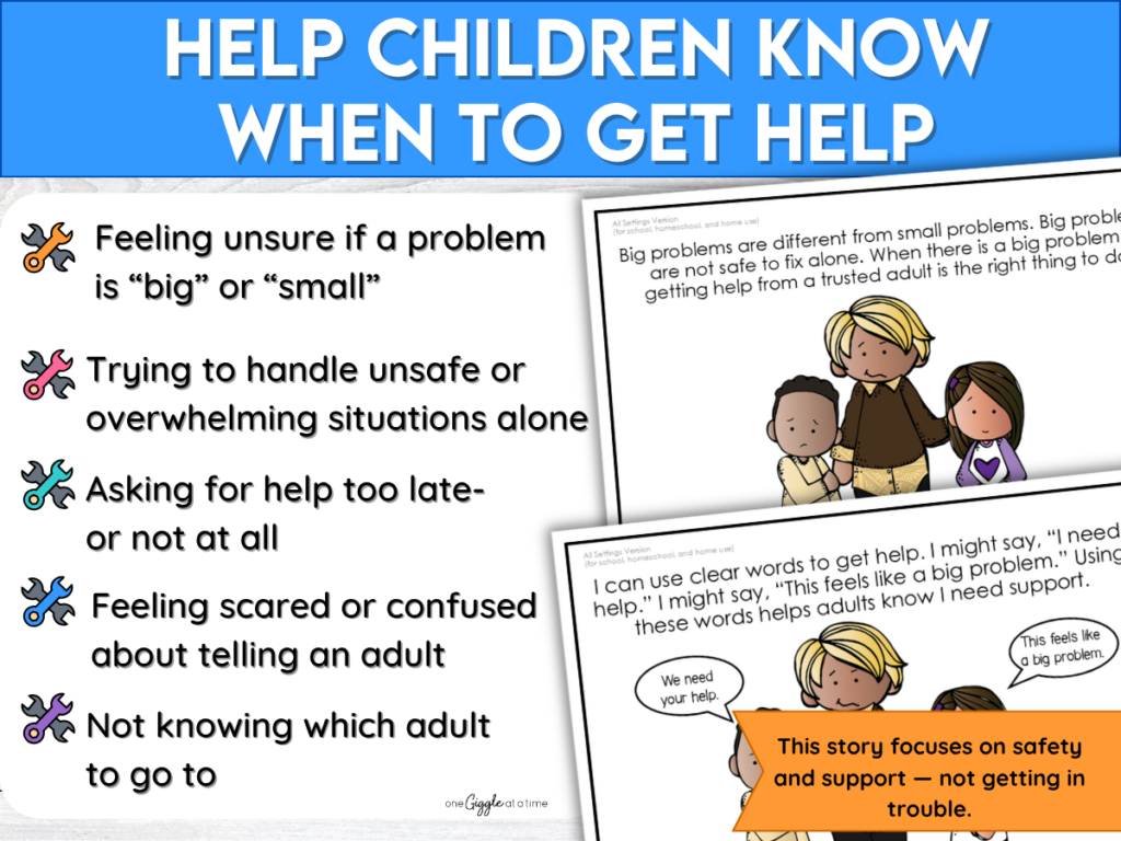 social story about knowing when to get help