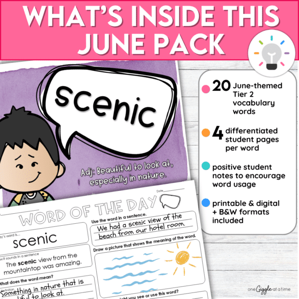 June Word of the Day Seasonal Tier 2 Vocabulary Activities Grades 4-6 ...