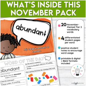 november vocabulary add on 4-6 thumb 1