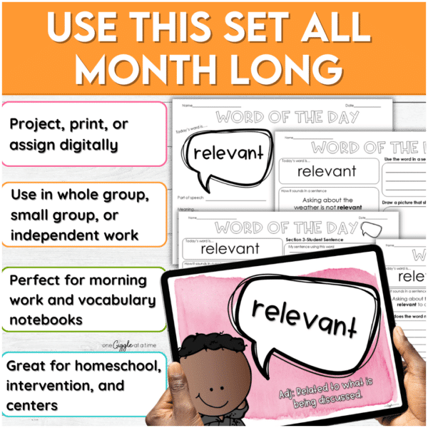 September Word of the Day Vocabulary Bundle grades 1-6 September Word of the Day Vocabulary Bundle grades 1-6