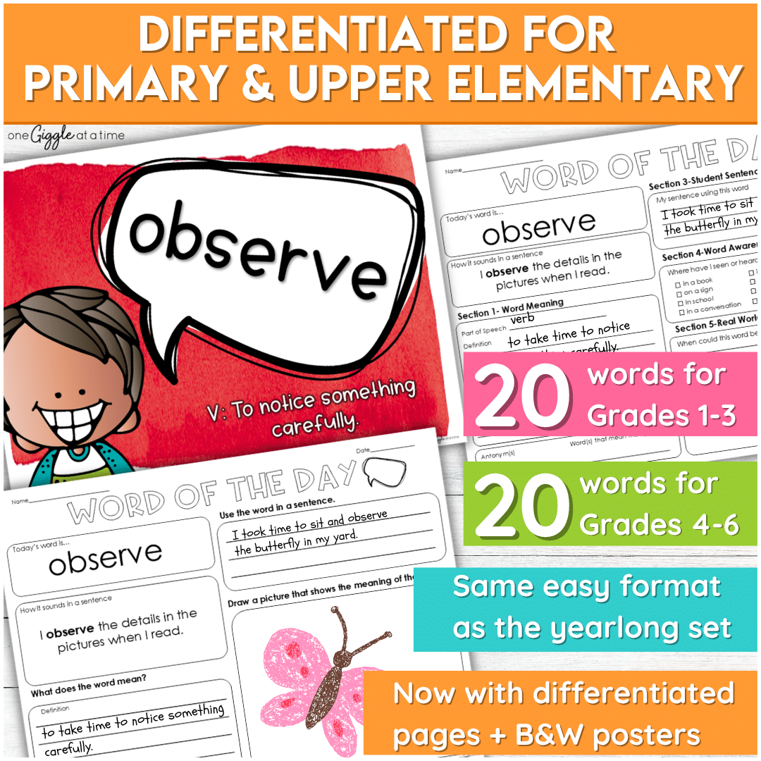 September Word of the Day Bundle Tier 2 Vocabulary Activities for Grades 1-6 - Image 3