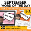 september word of the day add on pack grades 1-3