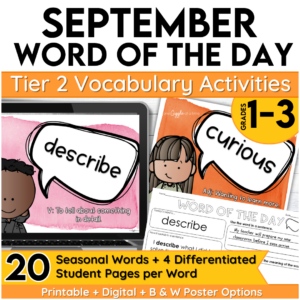 september word of the day add on pack grades 1-3