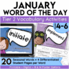 January Word of the Day Vocabulary Add on Pack for Grades 4-6