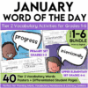 January Word of the Day Bundle Vocabulary Add On Pack for Grades 1-6