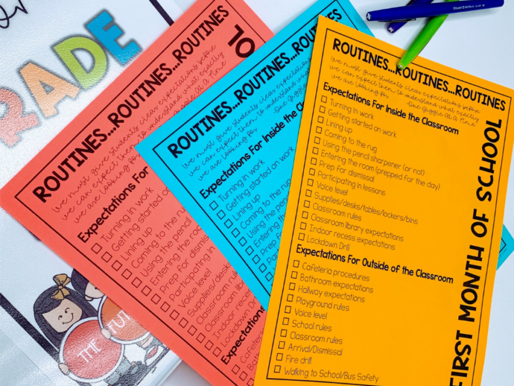 back to school routines checklist for teachers