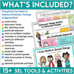 Gratitude Activities & Social Story SEL Feelings Coping Skills & Appreciation